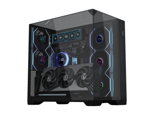 Univerzalni vertikalni nosilec grafične kartice Lian Li GPU Bracket Kit V4, 4 reže, PCIe 5.0, črn