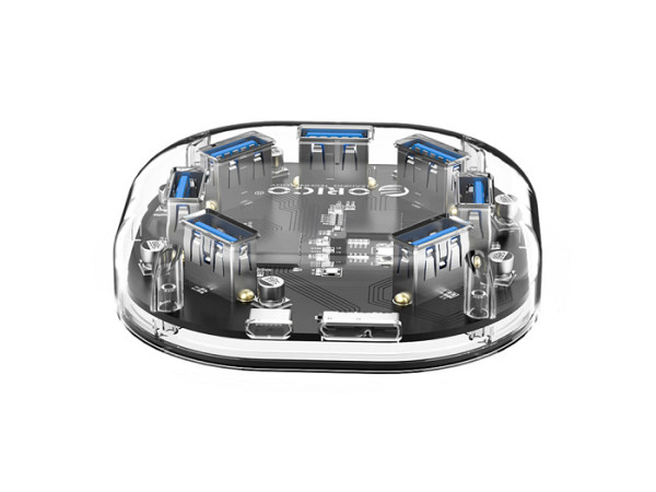 USB hub s 7 vhodi, USB 3.0, prozoren, ORICO H7U-U3