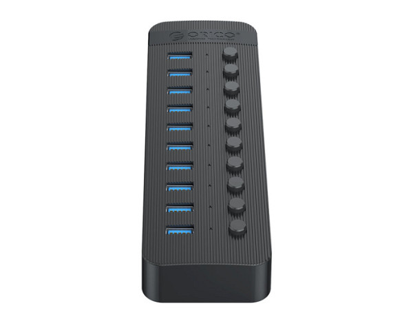 USB hub z 10 vhodi USB 3.0, s stikali, zunanje napajanje, črno, ORICO CT2U3-10AB