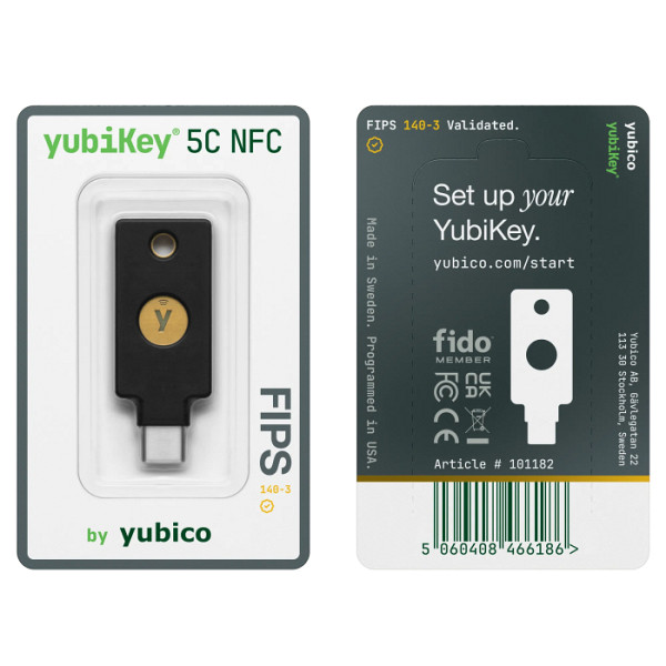 Varnostni ključ Yubico YubiKey 5C NFC FIPS (140-3), USB-C