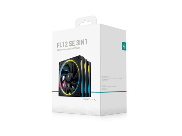 Ventilator za ohišje DeepCool FL12 SE 3-IN-1 ARGB PWM 120mm, 3 Pack, črn