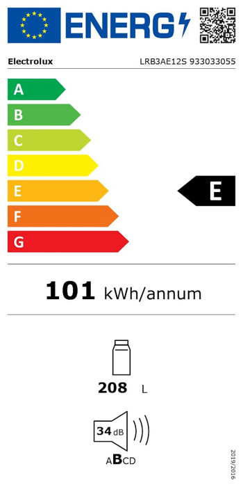 Vgr. hladilnik Electrolux LRB3AE12S, enovratni, brez zamrzovalnika