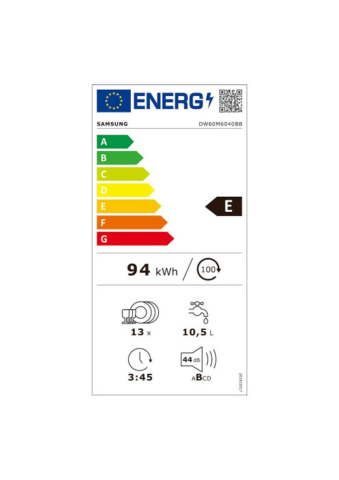 Vgr. pomivalni stroj SAMSUNG DW60M6040BB/EO, 13 pogrinjkov