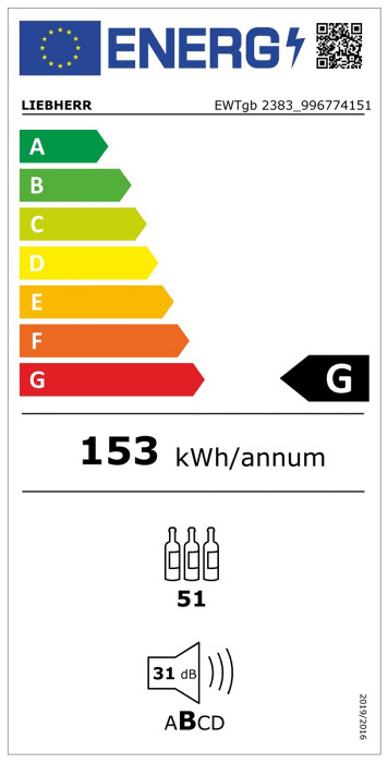 Vgradna vinska temperirna vitrina