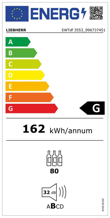 Vgradna vinska temperirna vitrina