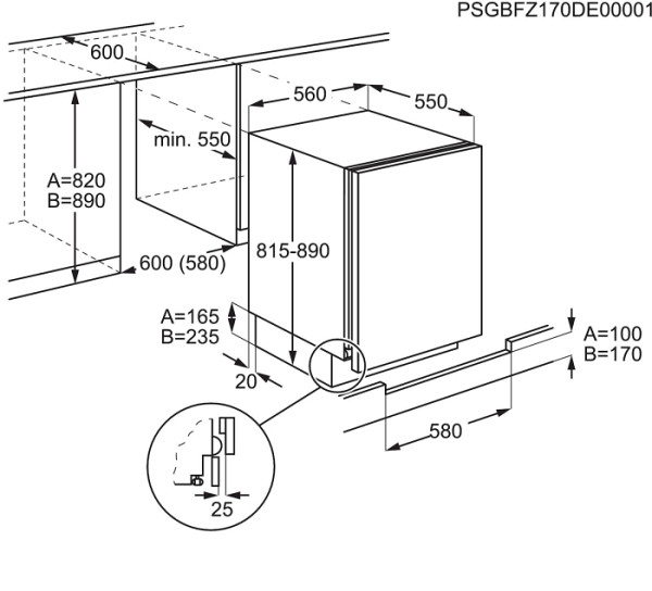 Vgradni podpultni hladilnik Electrolux LXB2AE82S