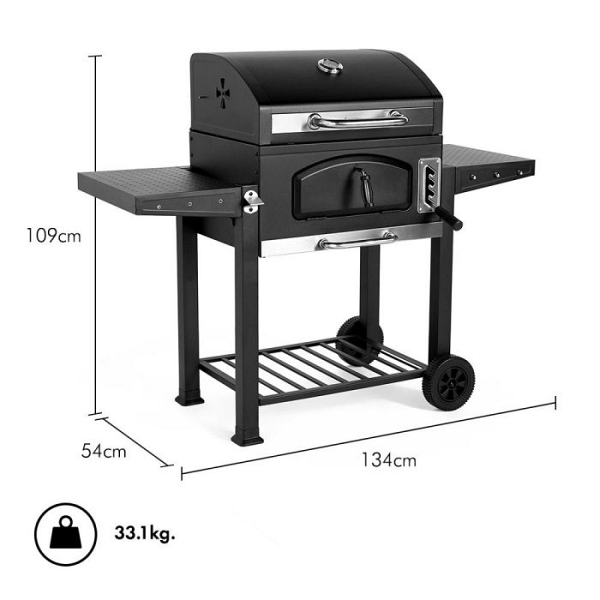 VonHaus prenosni žar na oglje/ Smoker American Style