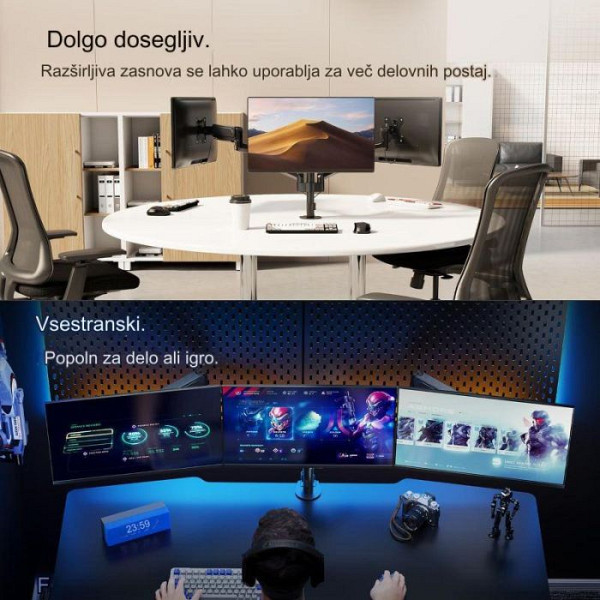 VonHaus trojni namizni nosilec do diagonale 27 plinska vzmet