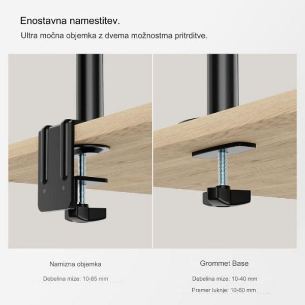 VonHaus trojni namizni nosilec do diagonale 27 plinska vzmet