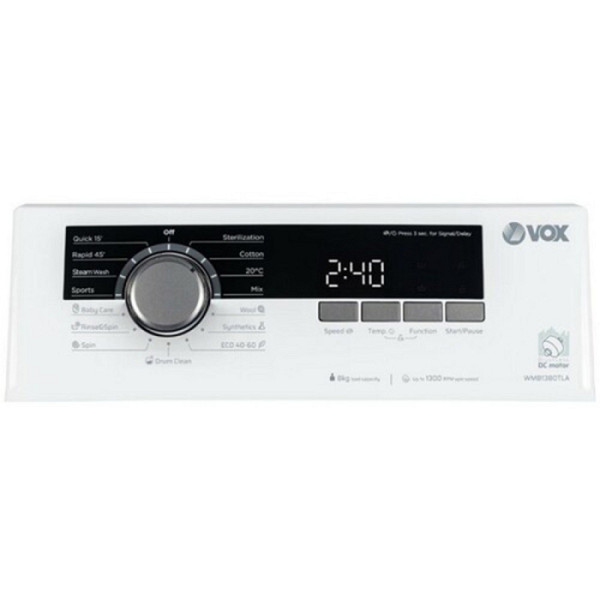VOX pralni stroj z zg. pol. WMB 1380TLA [A, 8 kg, 1300 o/min, Inverter, SteamWa]