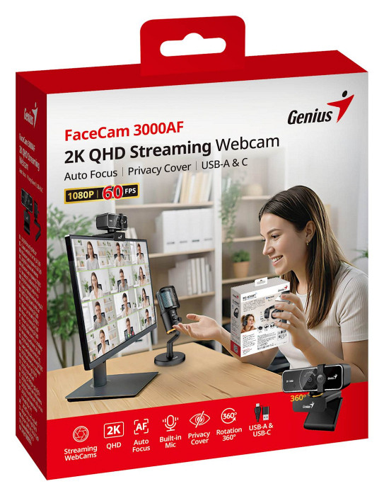 Webcamera Genius FaceCam 3000AF,Black
